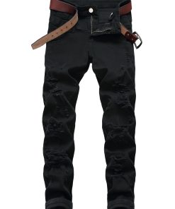 Tight Jeans with Holes Men's Slim And Tight Jeans With Holes In The Top