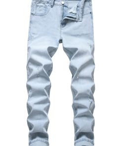 Men's stretch ripped slim jeans