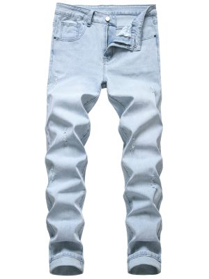 Men's stretch ripped slim jeans