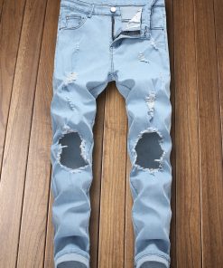 Men's stretch jeans with holes Men's stretch jeans with big holes
